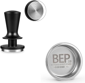 MHW-3BOMBER 58mm Coffee Tamper and 58mm 15g Espresso Filter Basket, Professional Espresso Accessories