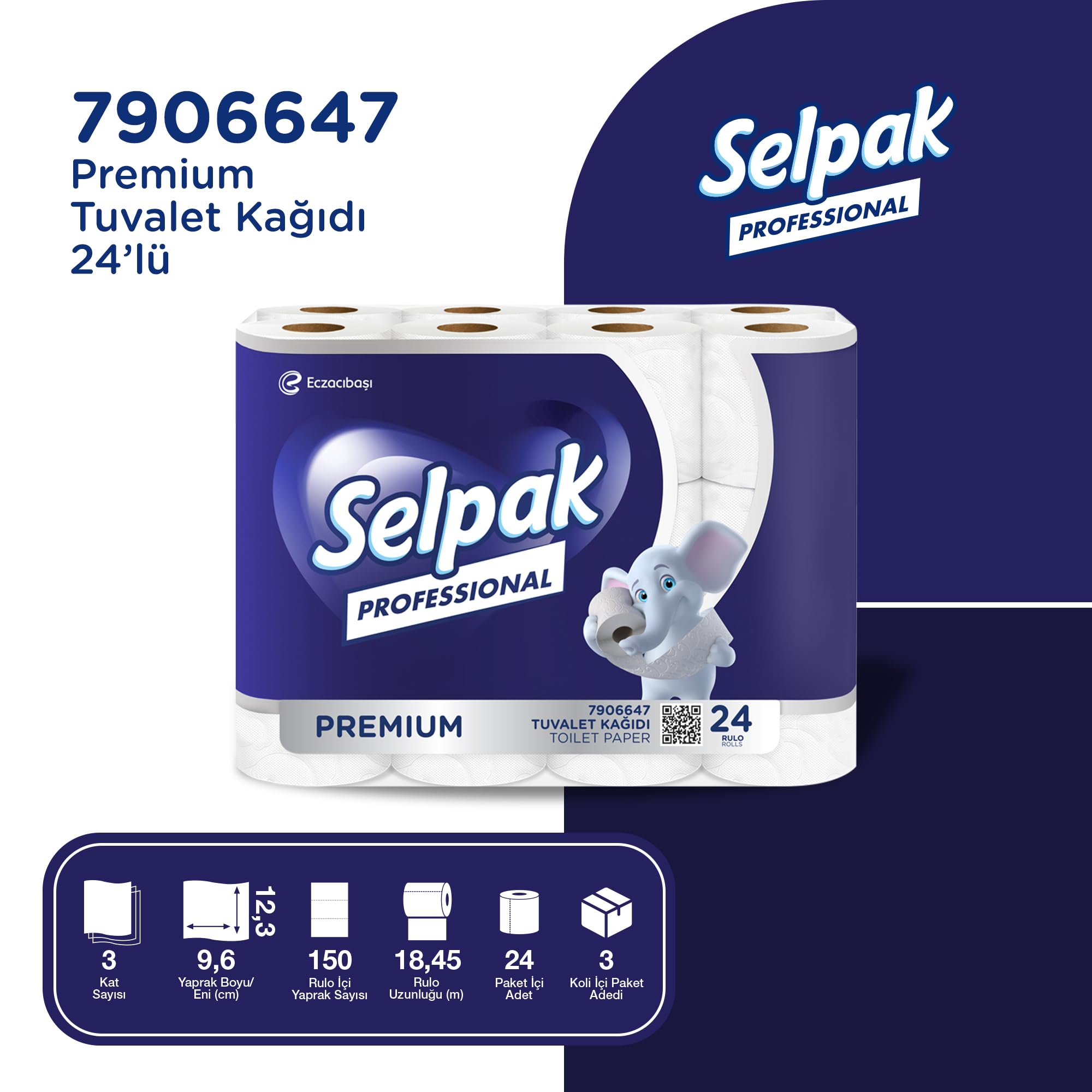Selpak Professional Premium Tuvalet Kağıdı, 24 Rulo