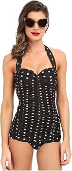 Unique Vintage Women's Sweetheart Halter Ruched Mansfield