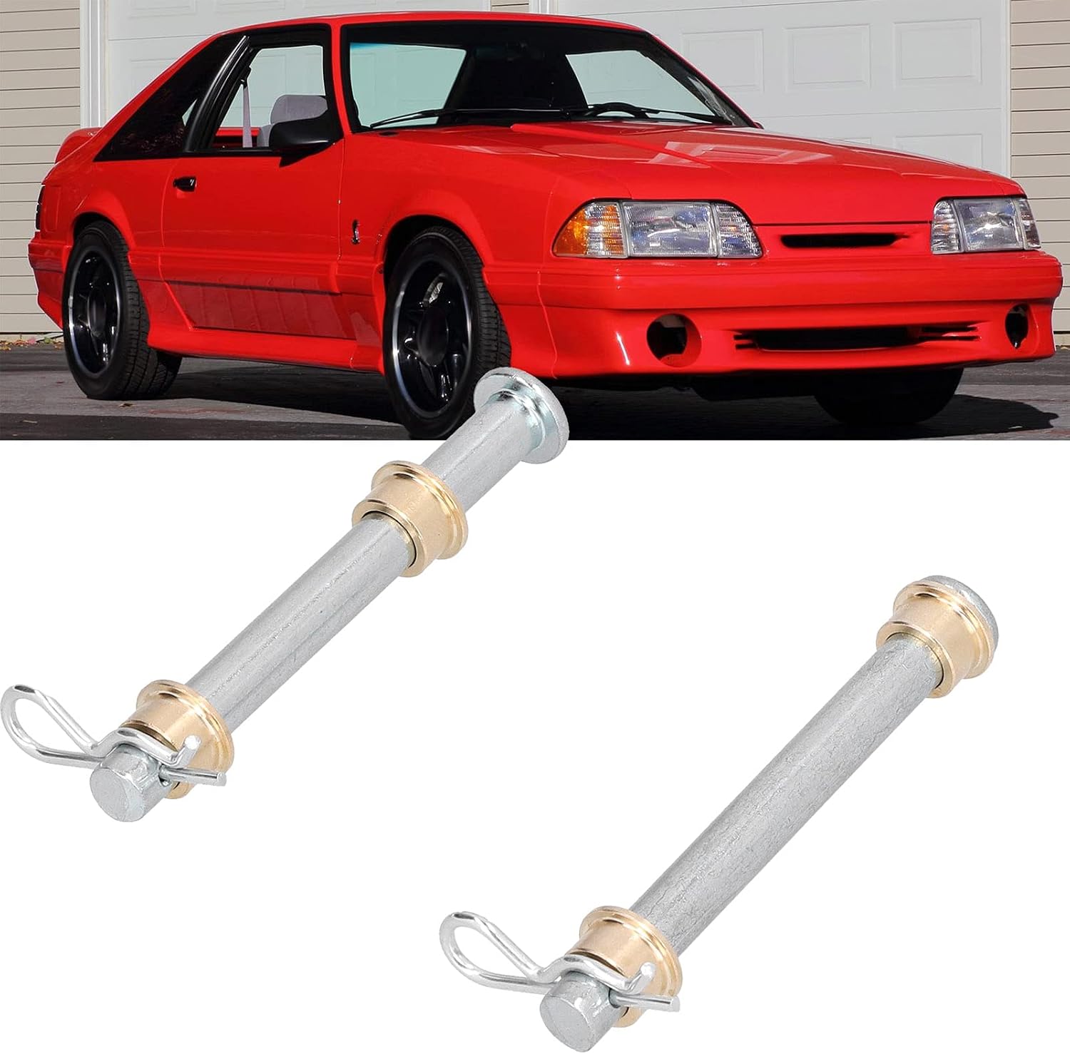 OUKENS Metal Door Hinge Pins Kit, Front Driver Side Door Hinge Pin Replacement Fitscreen Door Hinges Replacement for Ford Mustang 1994-2004, Includes 2 Pins 4 Bushings 2 Screws