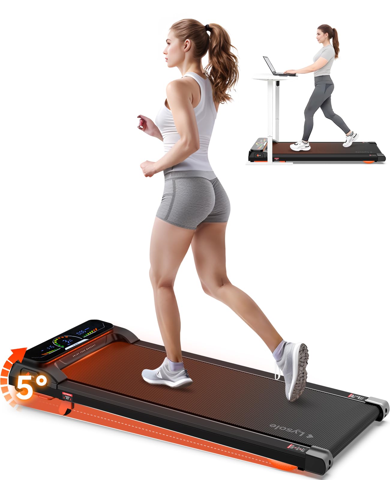 Photo 1 of ***NON-FUNCTIONAL -SELLING AS PARTS ONLY*** Lysole Walking Pad Treadmill with Incline,Treadmills for Home and Office,265 Lb Capacity,4 in 1 Portable Under Desk Treadmill with APP and Remote Control,Large LED Display