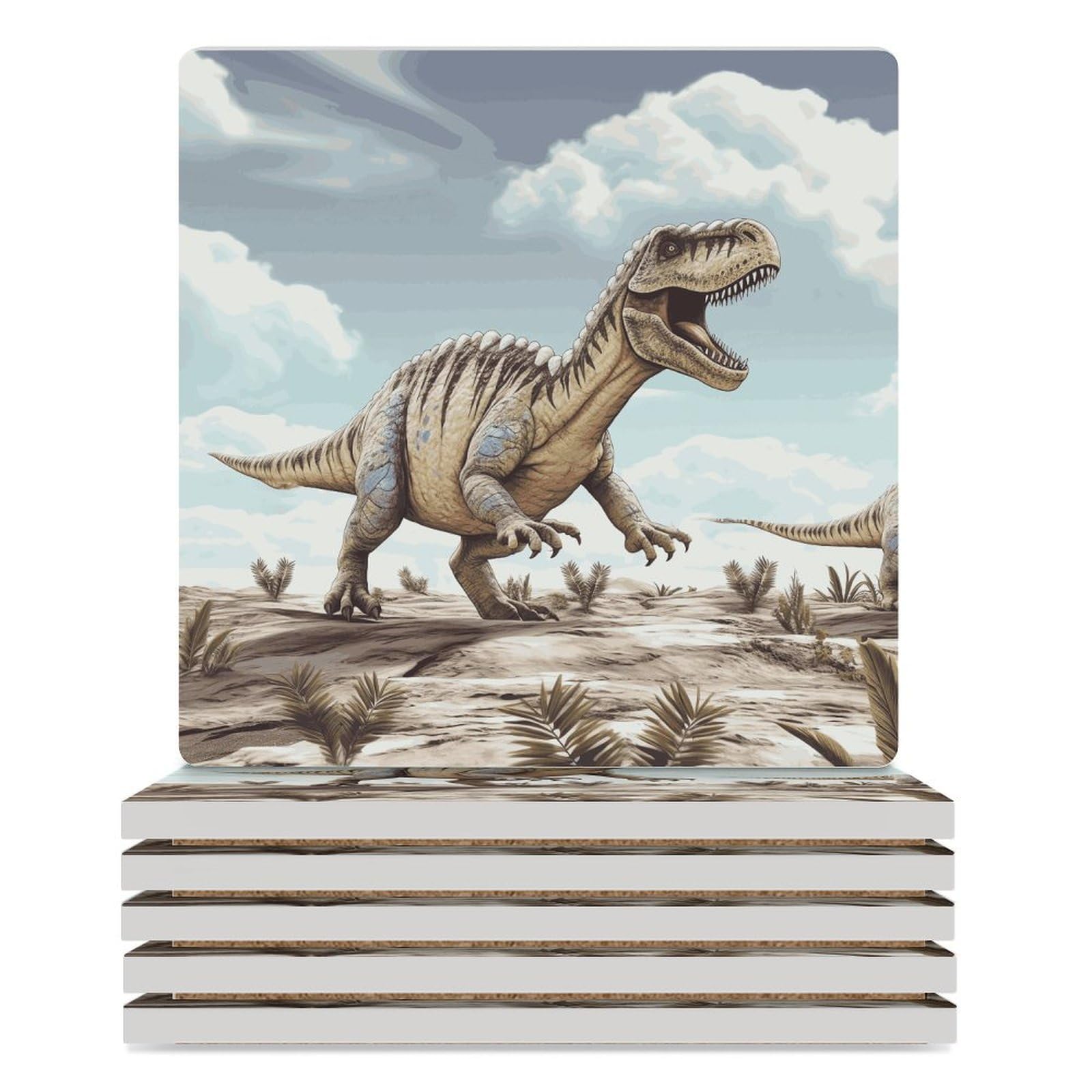 Dessous de verre dinosaure pour apéritif réussi et décoration de salon