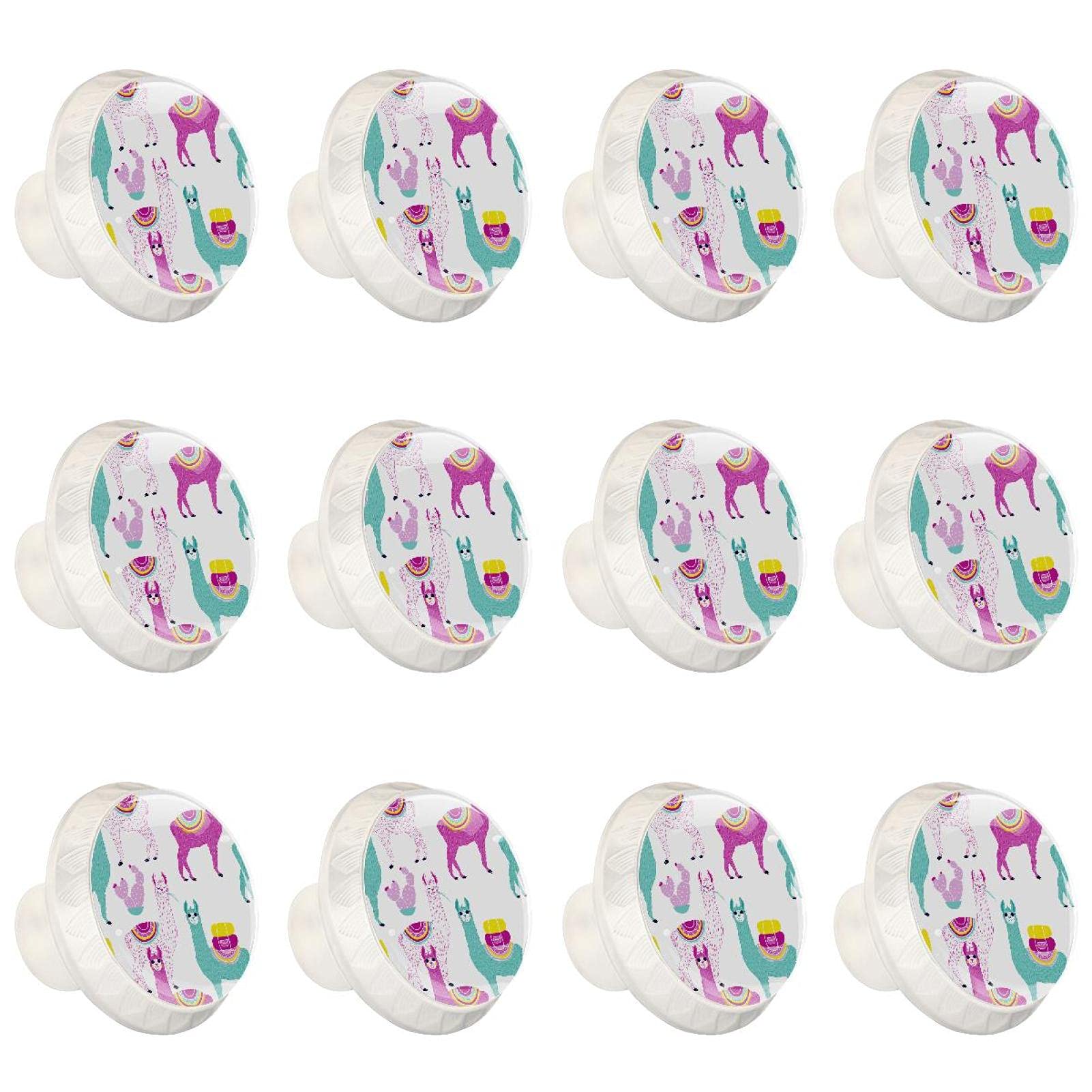 Boutons de meuble alpaga blanc lot de 12 poignées lamas pour tiroir de commode et placard