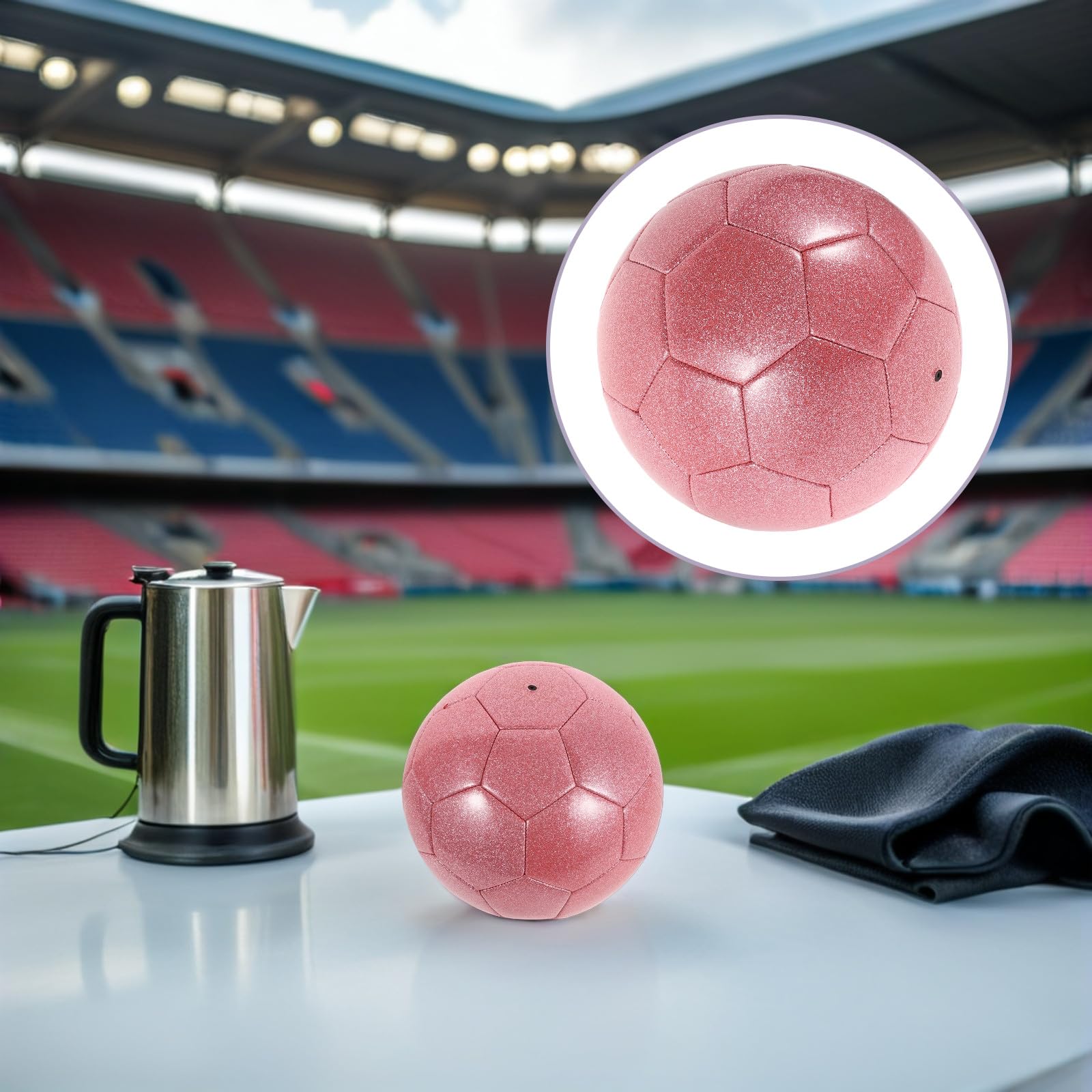 Balón de Fútbol Material PVC Resistente Diseño Brillante y Patrón Holográfico Único Fácil de Limpiar para Práctica y de Fútbol Indoor