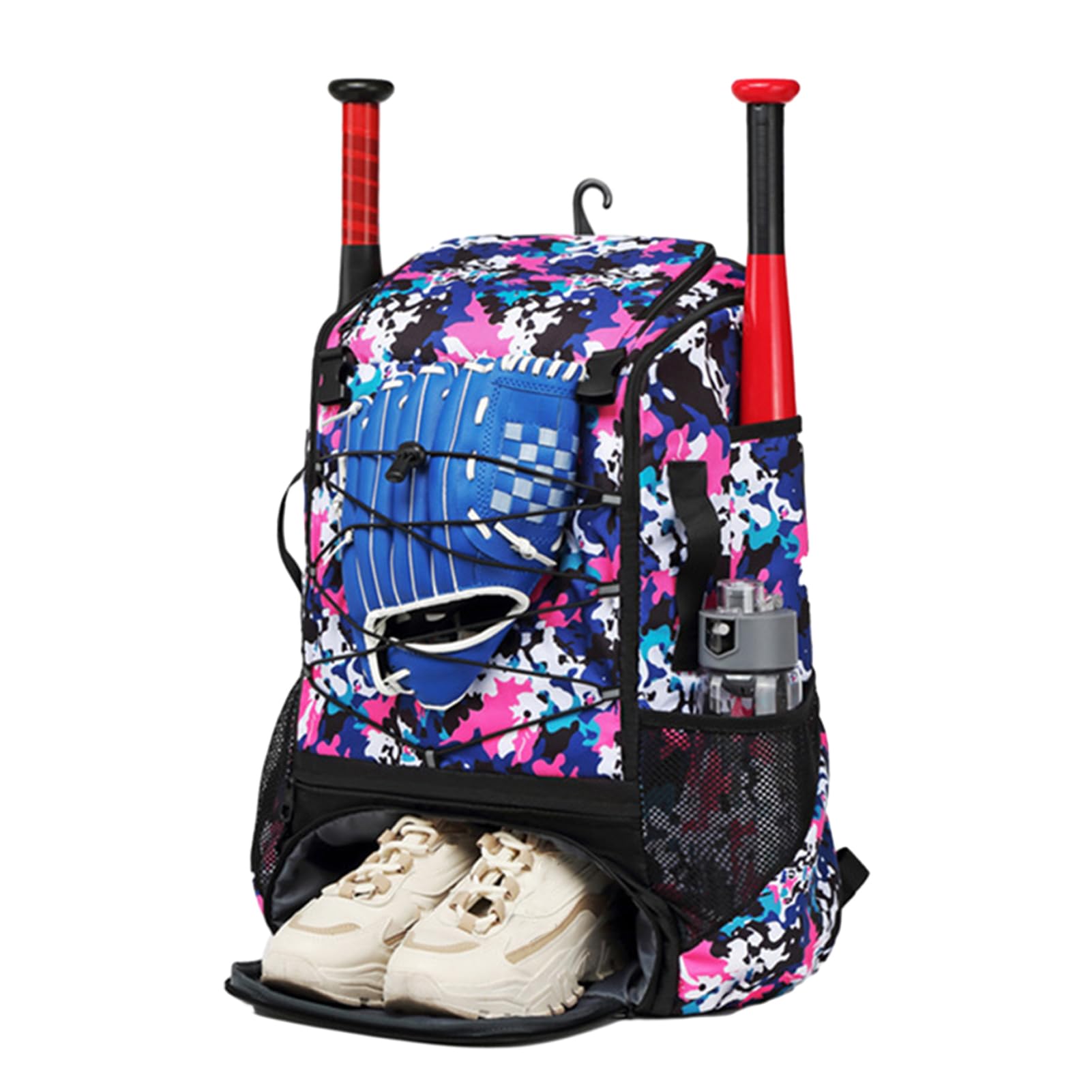 SANWOOD Mochila de béisbol y sóftbol, estructura de tela Oxford, bolsa de equipo de bate de béisbol, espacioso compartimento independiente y diseño de cremallera duradero para adultos y adolescentes