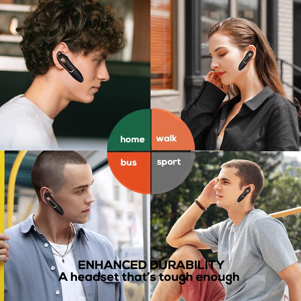 Bluetooth Headset V5.4 with Noise Cancelling Mic, 36H Talking Time Wireless Earpiece with USB-C & Mute Function for Cell Phones - Image 6