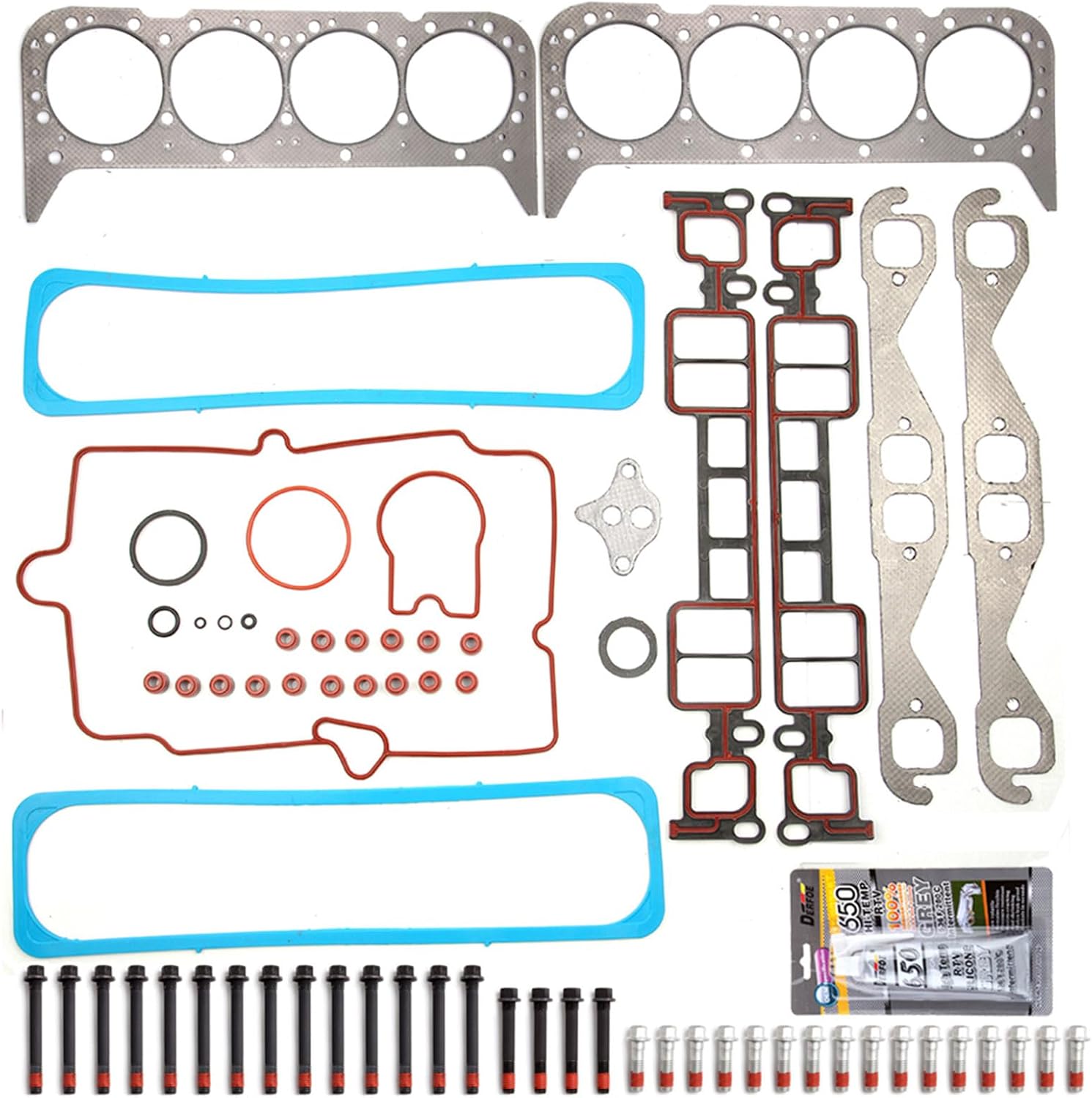Engine Head Gasket Set with Bolts Compatible with 1996-2000 for Chevrolet Tahoe 5.7L;1996-1999 for Chevrolet K1500 5.7L;1996-1999 for Chevrolet K1500 Suburban 5.7L, OE# HS7733PT-16 ES72856