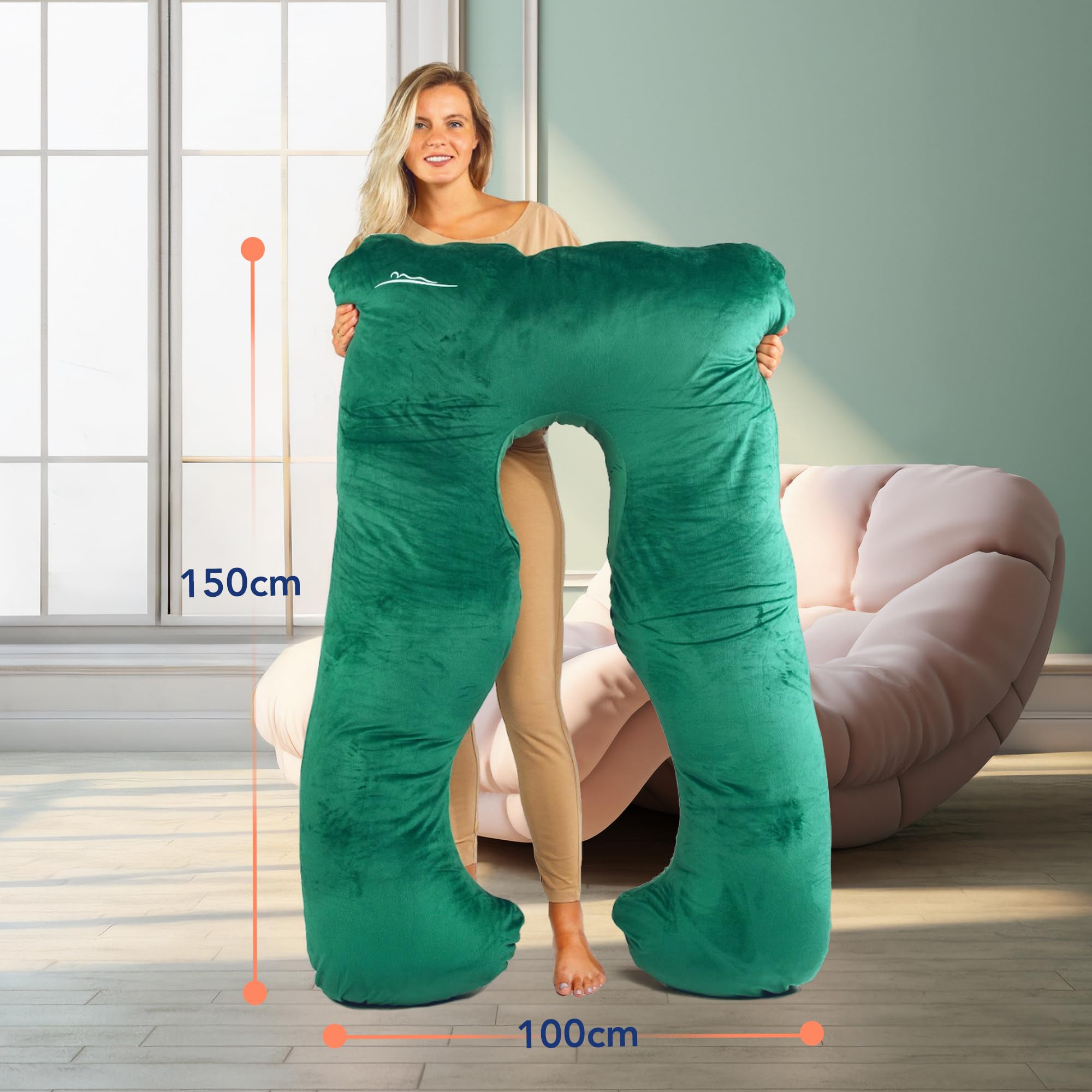 OreillerConfort MAKOSAS - Orthopédique 100x150cm - Micropeluche Gris - Pour Dos Et Sommeil Réparateur