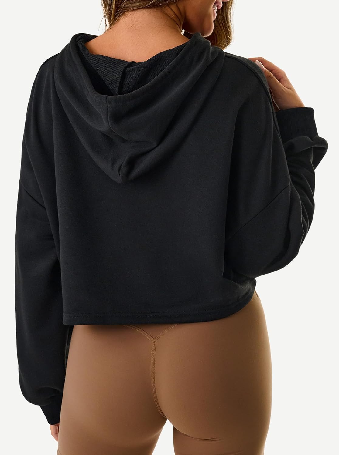 Remidoo Women Hoodie Graphic Cropped Sweatshirt Long Sleeve Sweater Pullover Streetwear Black X-Large - Image 3