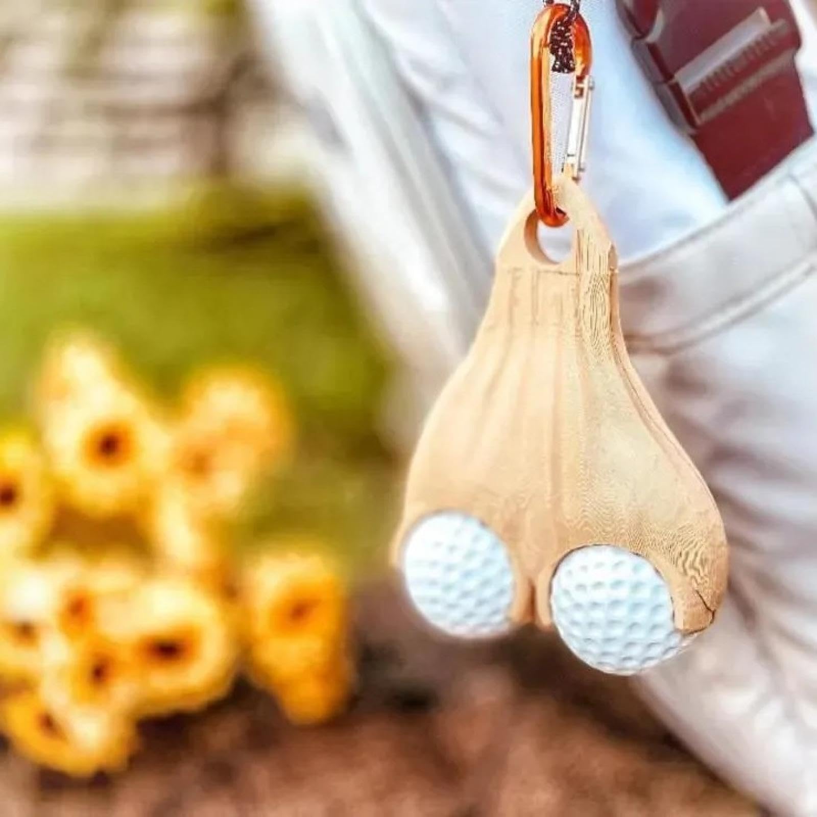 Balle de Golf Testicule Sac Holder Balle de Golf Testicule Holder Creative Golf Stand(Taille Unique/Kaki)