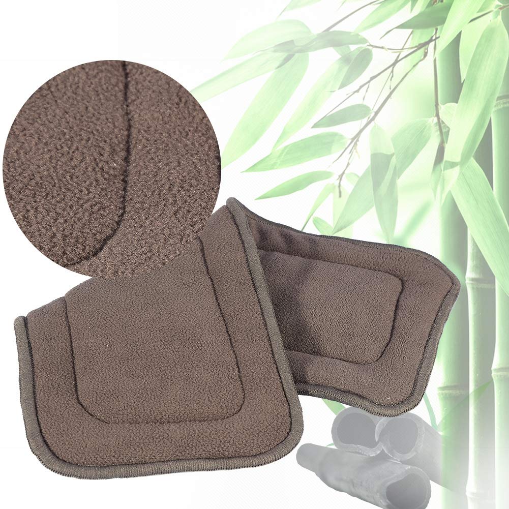 2 tailles lavable 5 couches de tissu de bambou et de charbon de bois Doublure de couches super absorbante Insertion de couche pour adulte (M)