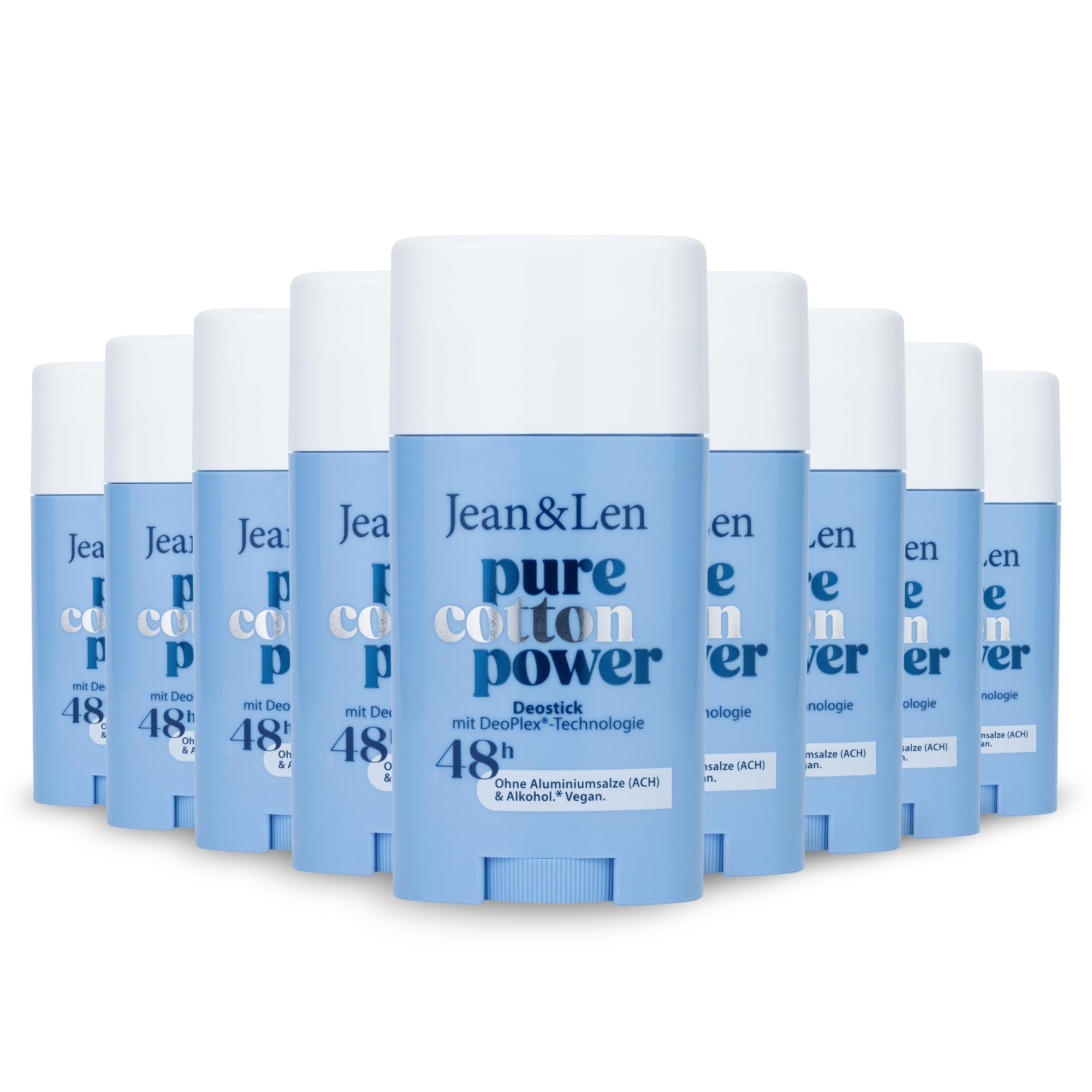 Jean & Len Deodorante in stick Pure Cotton Power, vegano, 9 x 45 g