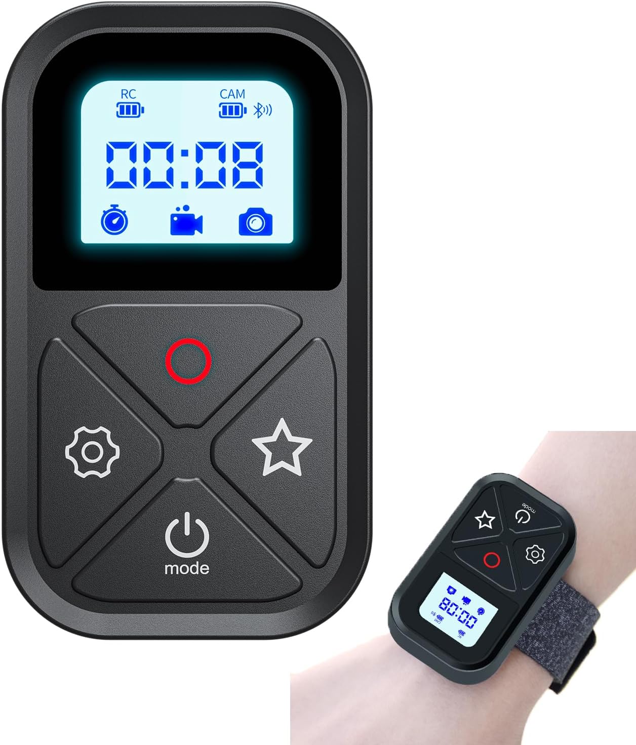 AFAITH Smart Wireless Remote Control for GoPro 13/12/11/10/9/8/Max, Rainproof WiFi Controller for GoPro Hero 13/12/11/10/9/8/Max Black