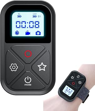 Smart Remote Control for GoPro,Wireless Camera Controller for Hero 12 11 10 9 8 MAX Black with LCD Display Wrist Strap Rainproof WiFi Controller Magnetic Charger Port Go Pro Accessories