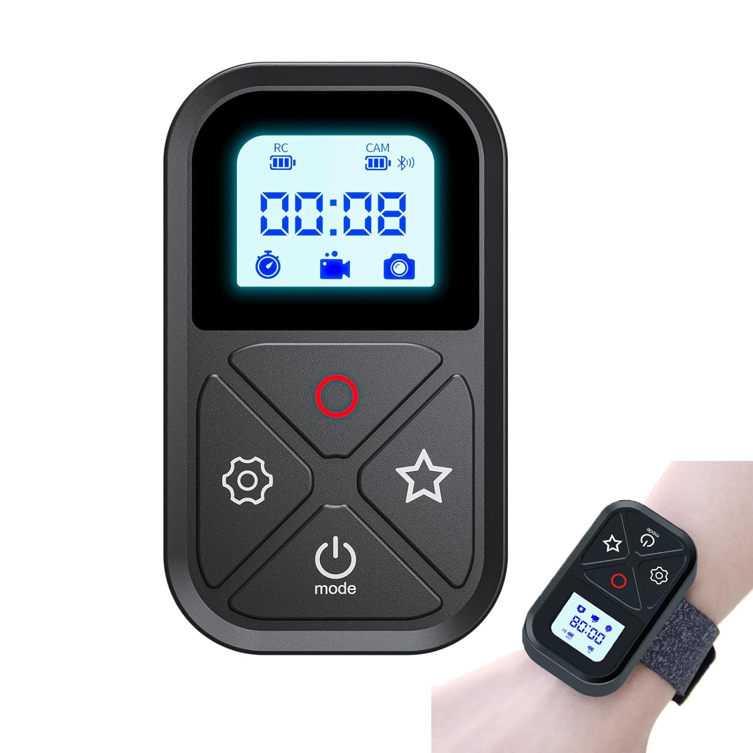 AFAITH Smart Wireless Remote Control for GoPro 13/12/11/10/9/8/Max, Rainproof WiFi Controller for GoPro Hero 13/12/11/10/9/8/Max Black