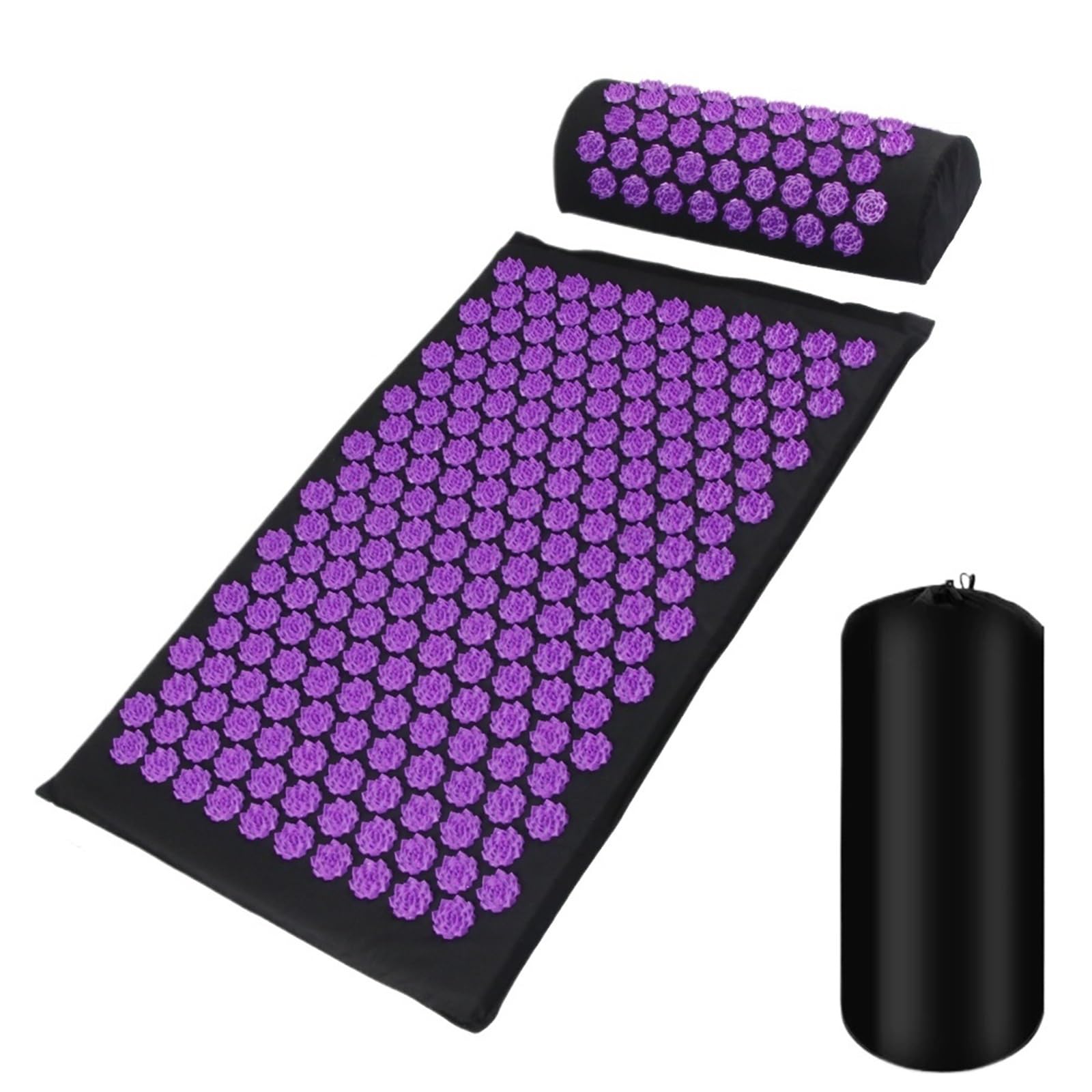 Esterilla Acupresión Almohadilla de masaje con estera acupresión | Aplicador Deporte Fitness Cojín Almohada Masajeador Yoga Ejercicio(Yellow)