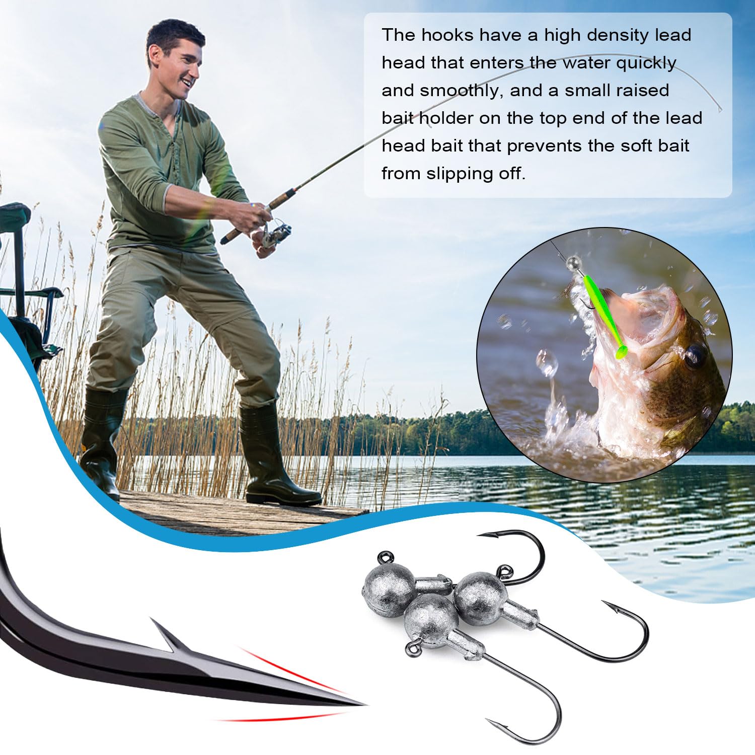 100 Punte Da Pesca In Acciaio Inossidabile 16-20 Mm – Perni Per Esche Lunghe Da Luccio, Persico E Spigola, Diametro Filo 0,6-0,8 Mm
