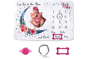 Baby Monthly Milestone Blanket for Baby Girl