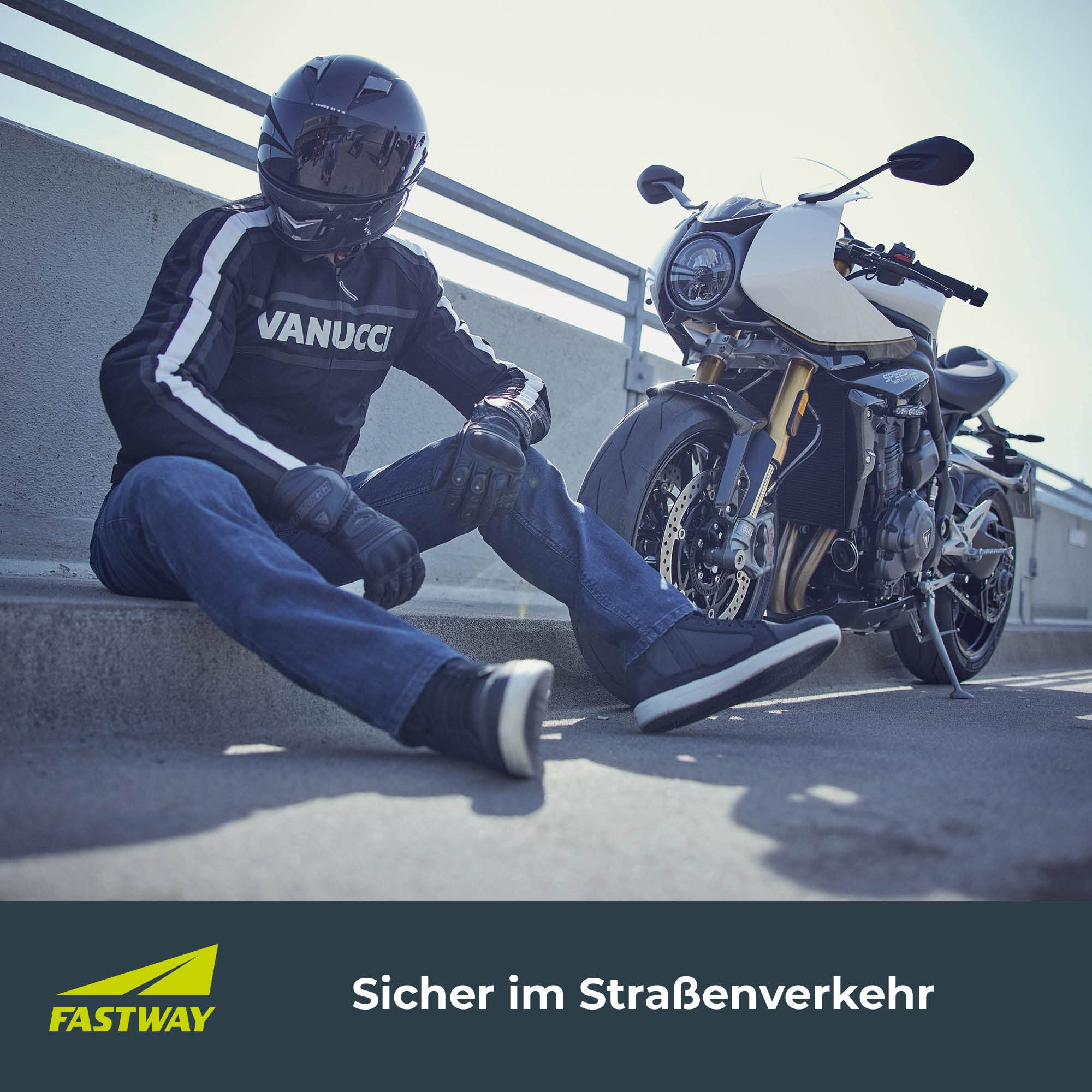 FAST WAY Motorrad Jeans Herren, EN Geprüfte Motorradhose Herren Klasse A, Entnehmbare Knie Protektoren, Hüfte, Gesäß & Knie Verstärkt, Sicherheitsnähte an Sturzpositionen, Blue Jeans, L32