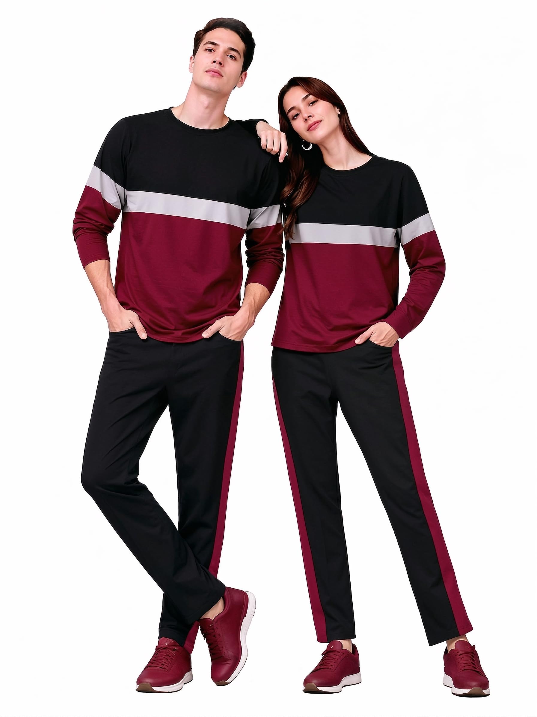 twinny zone Couple Co-Ord Sets Cotton | Loose Fit for Men Women Love (Set of 4 | 180 GSM | 3TFS+Lower. CS1)-picture-45