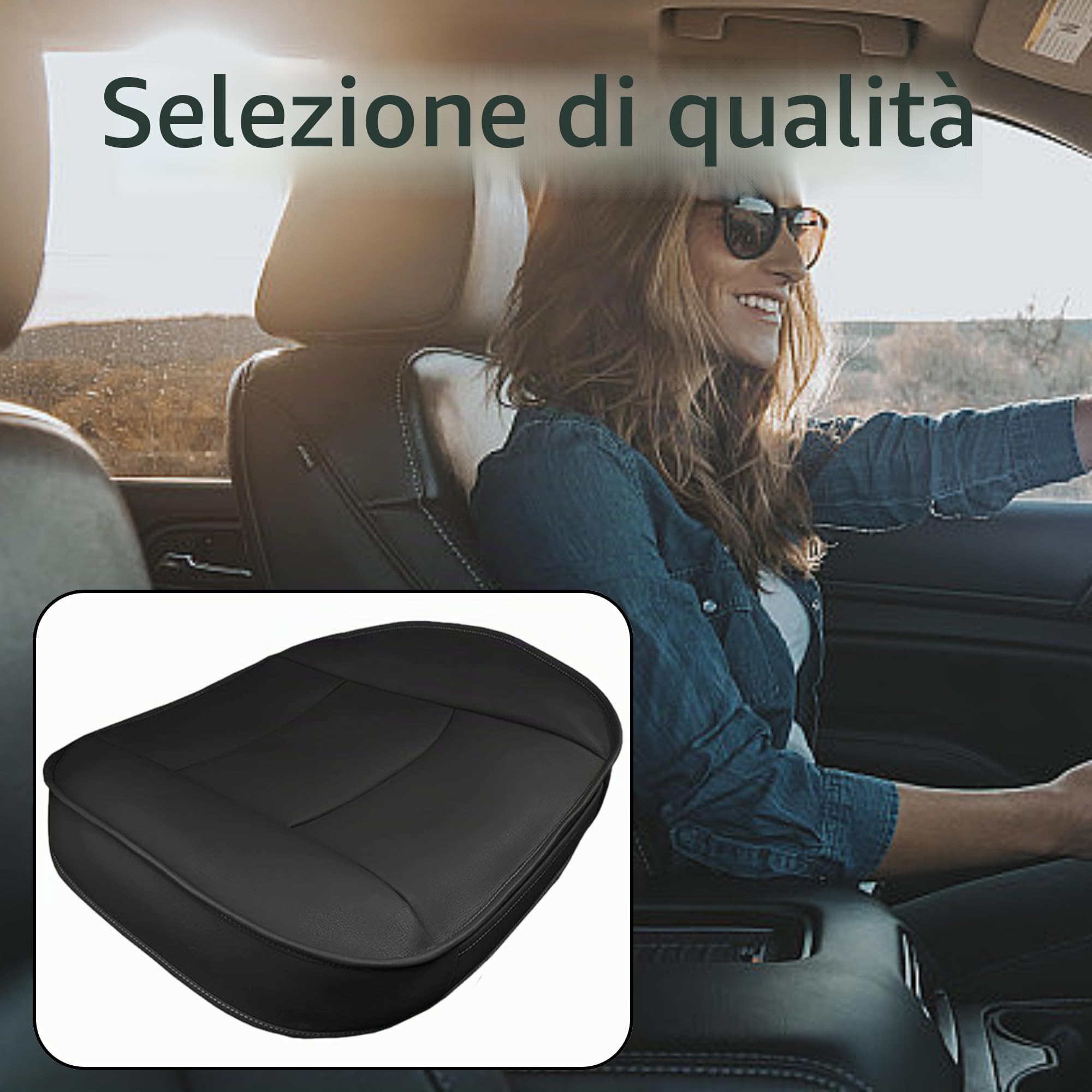 SUQ 2PCS Copertura Sedile Anteriore, Premium PU Copertura Sedile Dell'Automobile, Impermeabile Cuscino Sedile Dell'Automobile, Protezione Cuscino Sedile per Maggior Parte Veicolo, Nero