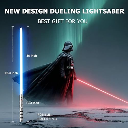 Miniatura 6 de CVCBSER FX Dueling Sable de luz RGB 12 colores cambiables de aleación de aluminio de primera calidad Hilt Light sable con 9 modos de sonido de