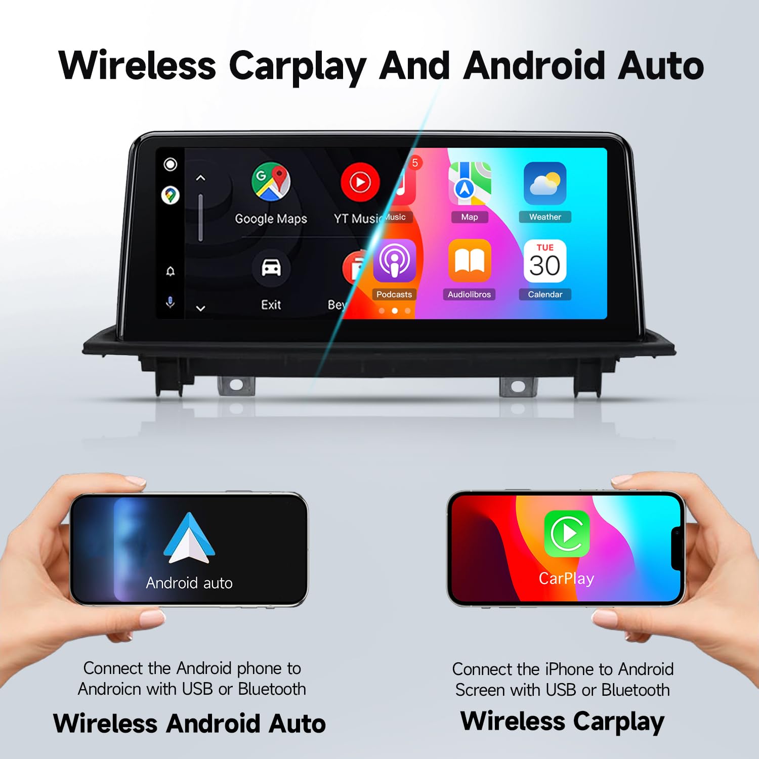 CTB 10.25" CarPlay Android Auto per BMW X1 F48 2015-2017 | Sistema Linux | Compatibile NBT | Schermo Touch Multimediale Retrofit upgrade Plug & Play