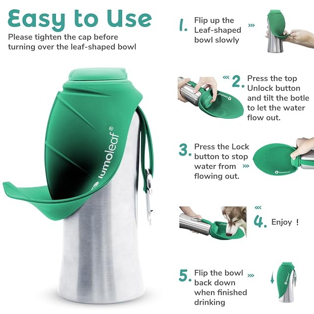 Foto 5 de 8 de LumoLeaf Botellas de agua portátiles para perros de 800 ml