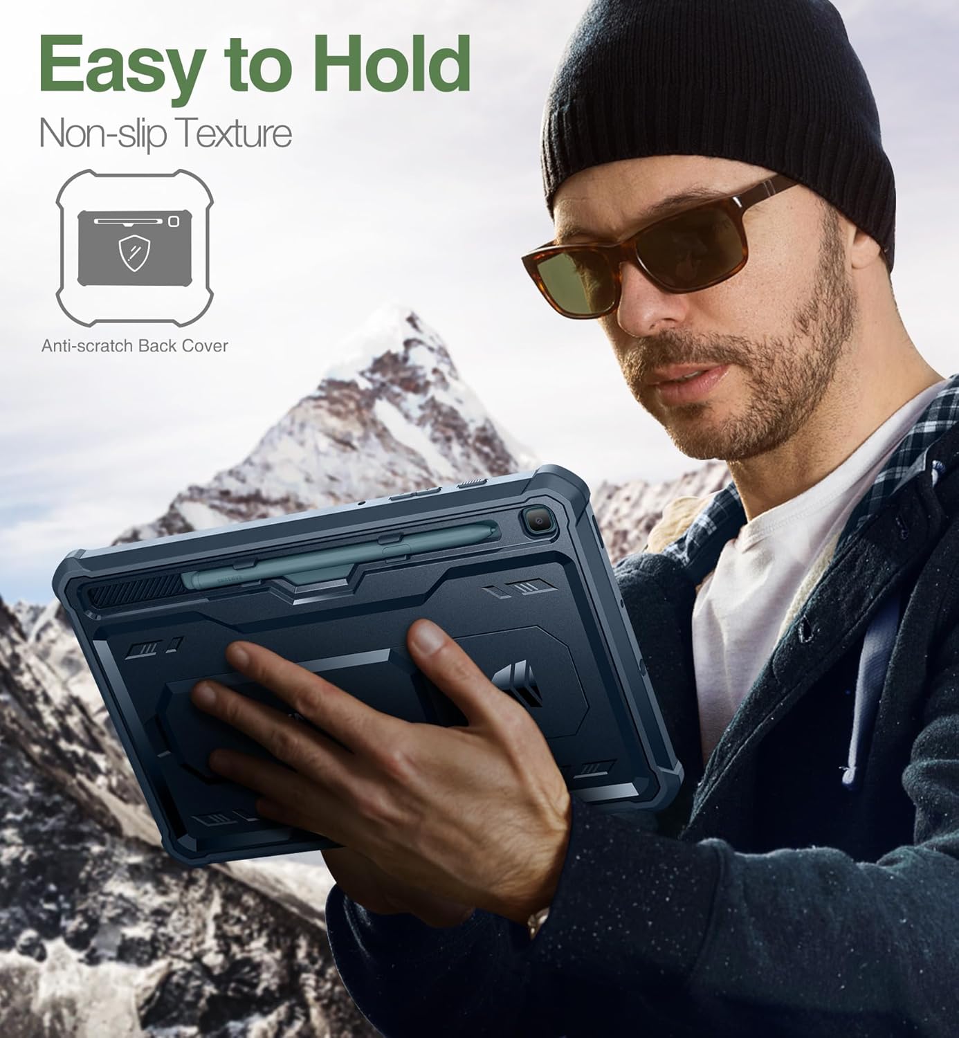 Dexnor Case for Samsung Galaxy Tab S6 Lite 10.4 Inch 2024/2022/2020, [Built in Screen Protector & Kickstand] with Pen Holder Heavy Duty Shockproof Full Body Protective Cover for Tab S6 Lite (Blue)