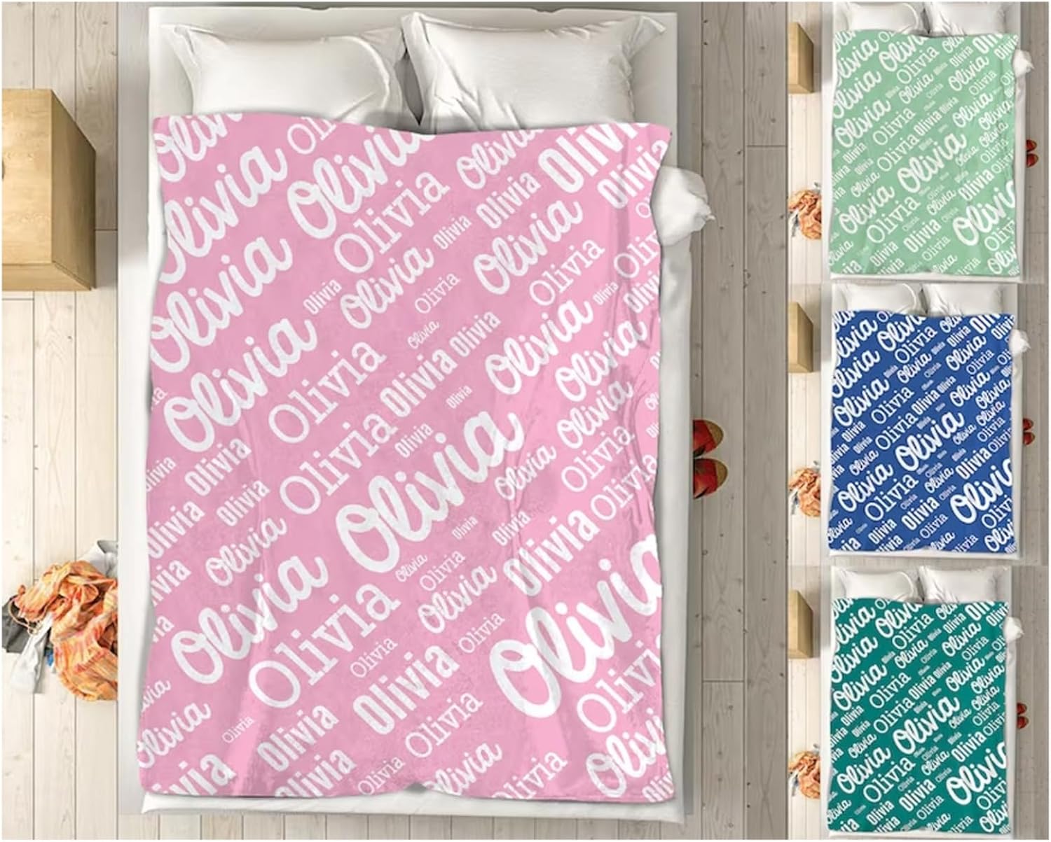gorm Personalized Baby Blanket with Name,Custom, Throw Name Blanket,Birthday/Christmas/Milestone Gift for Boy,Girl,Newborns (L0,150x220cm)