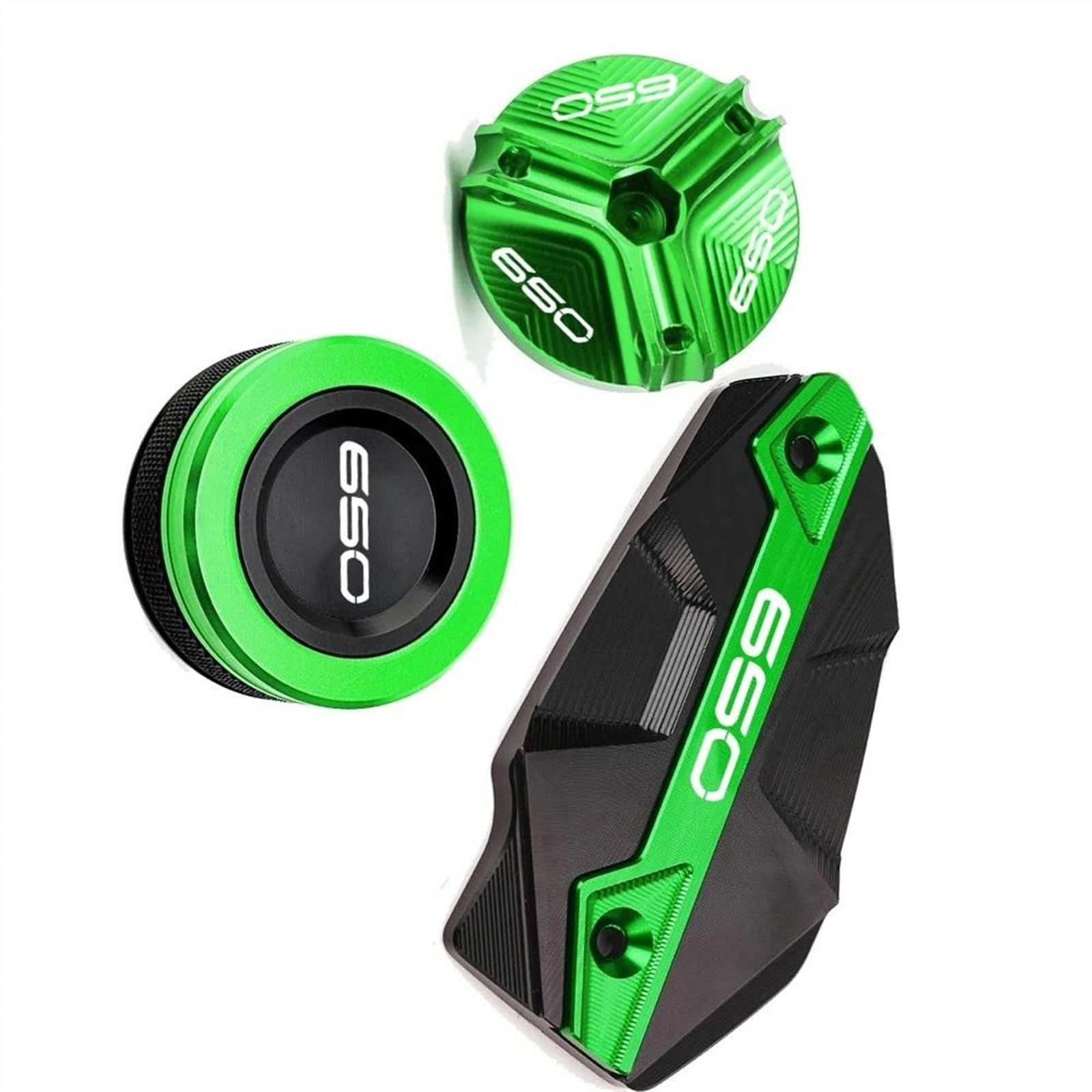 Motorradzubehör Für Kawasaki Z650 Z 650 2017 2018 2019 2020 2021 2022 2023 2024 Motorrad Hinten Vorne Brems Flüssigkeit Reservoir Kappe Öl Füllstoff Stecker(Green)