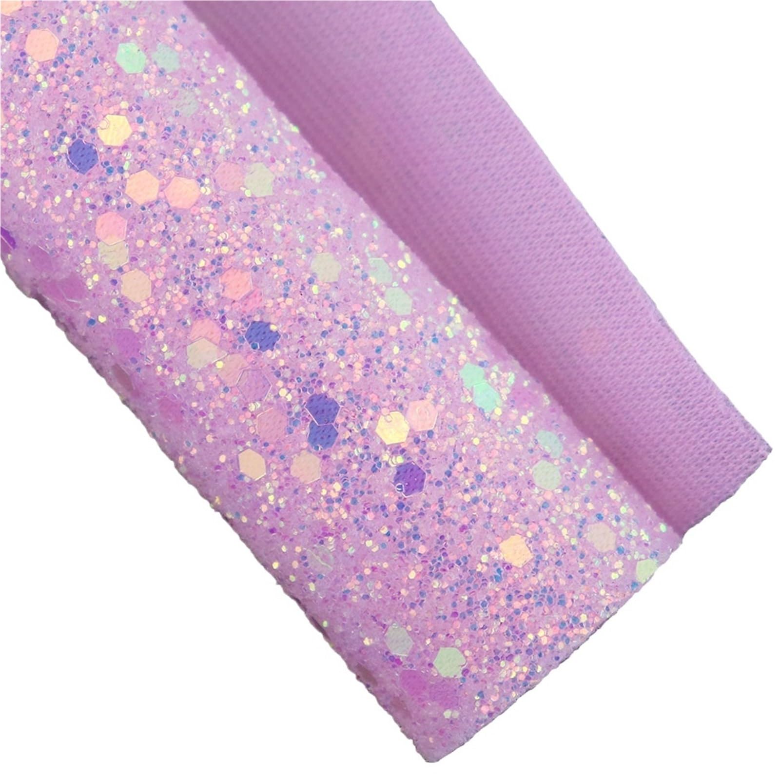 Tessuto glitter esagonale in pelle PU