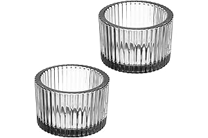 PATIKIL Tea Lights Candle Holder, 2 Pcs Glass Votive Candle Holders