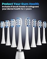 Vista 7 de Onlyone Sonic Electric Toothbrush for Adults, Rechargeable Ultrasonic Electric Toothbrush with 8 Brush Heads, Travel Case, Charging Base & Wireless