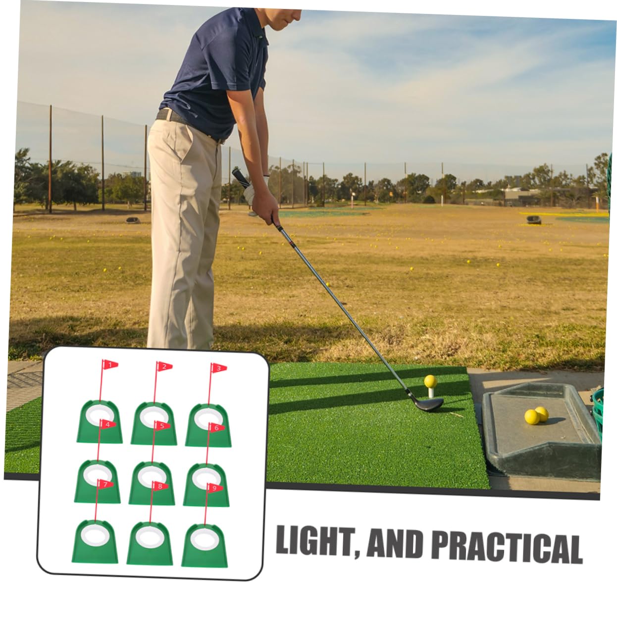 Milisten 9piezas Copa De Putting De Unidades Bandera Desmontable Práctica Cualquier Superficie