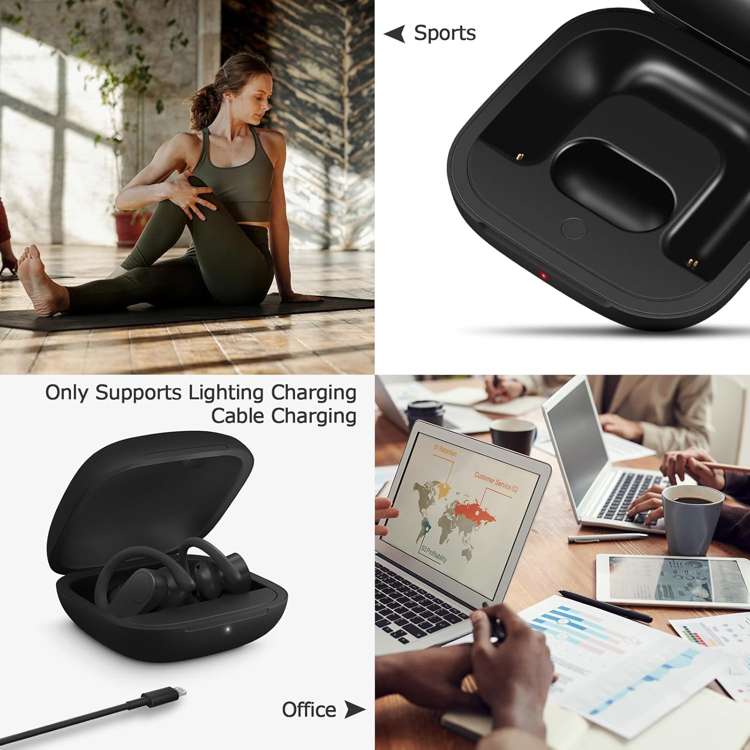 Jinstyles Charging Case Replacement Compatible for Powerbeats Pro Charger with Bluetooth Pairing Sync Button, 700mAh Built-in Battery (Not Include Powerbeats Pro) - Image 9