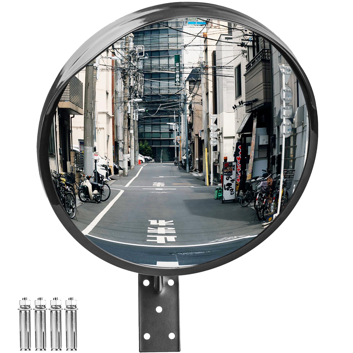 40cm Safety Mirror - Adjustable Convex Traffic Mirror for Blind Spots, Acrylic Convex Security Mirror Wide Angle View Mirrorfor Warehouse,Courtyard,Office,Parking Garage and Traffic Safety