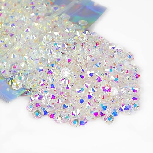 Vista 77 de Genie Crystal ss34 Red Glass Rhinestones 288 Pcs, 7.0 mm Big Light Siam Flatback Rhinestone, Diamond Cut Gems for Crafts, Face Mask, Makeup