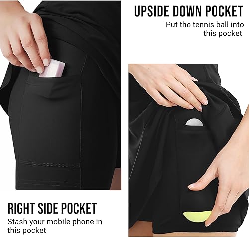 Miniatura 5 de Vestido de tenis de entrenamiento para mujer con pantalones cortos integrados y brasier deportivo para golf, ropa deportiva para ejercicio