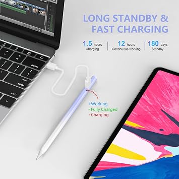 COO Stylus Pen for iPad Pro Air Mini 2018-2024, Palm Rejection Fast Charge