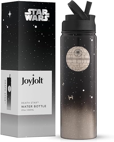 Vista 35 de JoyJolt Botella de agua con triple aislamiento con tapa de popote y tapa abatible. Botella de agua grande de 32 onzas, botella de acero inoxidable