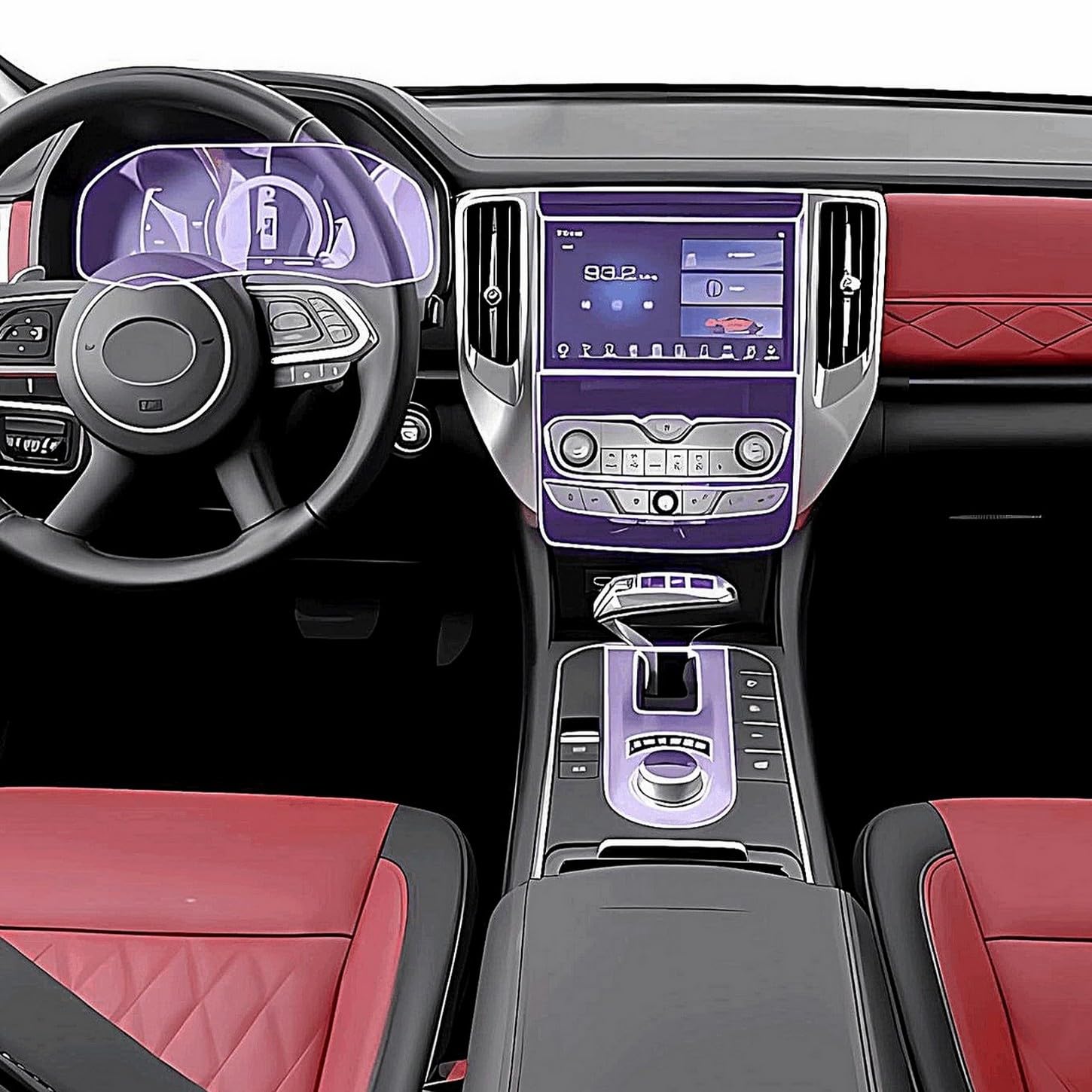 Película protectora antiarañazos TPU para consola central y LCD de coche GWM