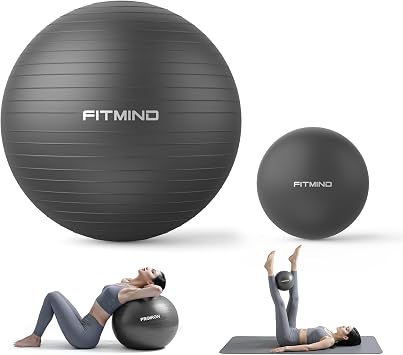 Exercise Balls Set 22-30 Inch & 9 Inch, Small Pilates Ball with Pump, Pregnancy Ball for Women, Yoga Balls for Exercise, Small Exercise Ball for Between Knees, Stability, Physio