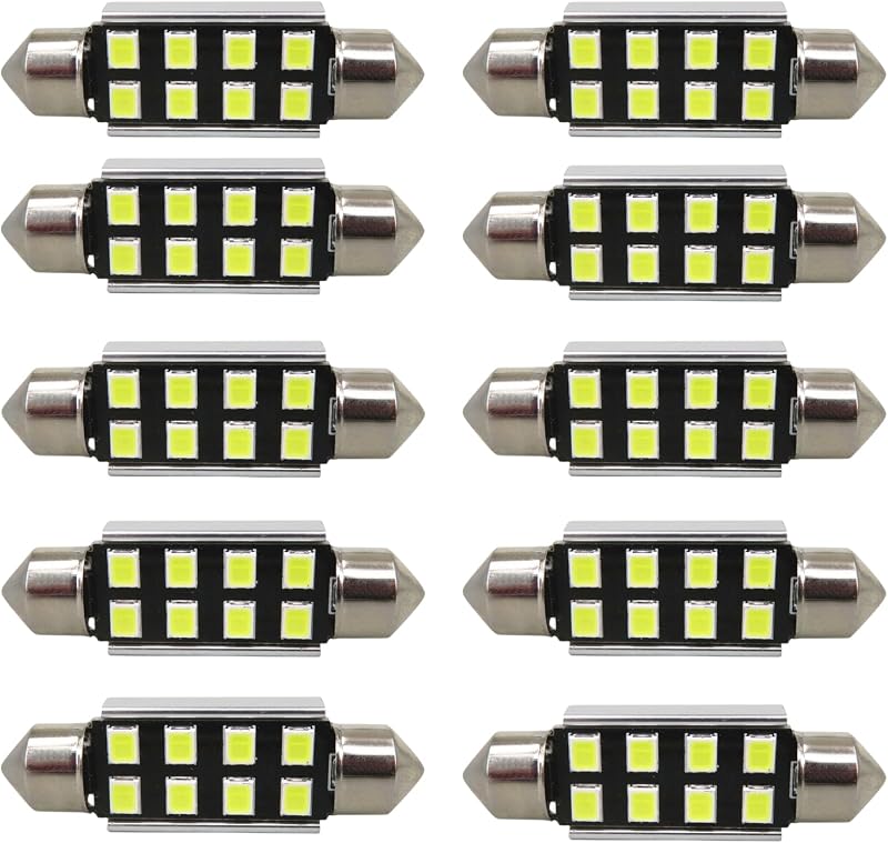 Lâmpada LED festoon 6418 WLJH 36 mm C5W 6000 K branca – Kit com 10 unidades