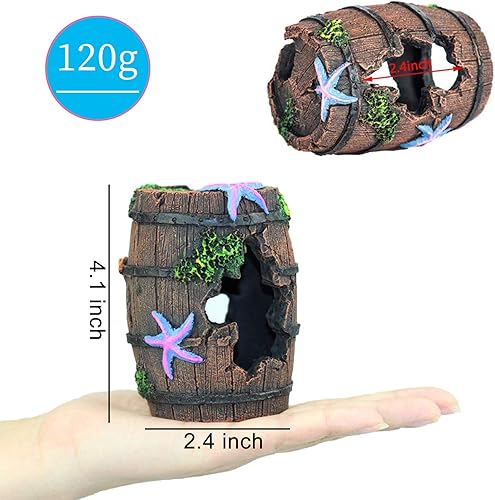 Miniatura 2 de WishLotus Decoraciones para peceras de acuario, temática de casa de escondite de acuario, plantas de plástico, cueva de peces, castillo de acuario,