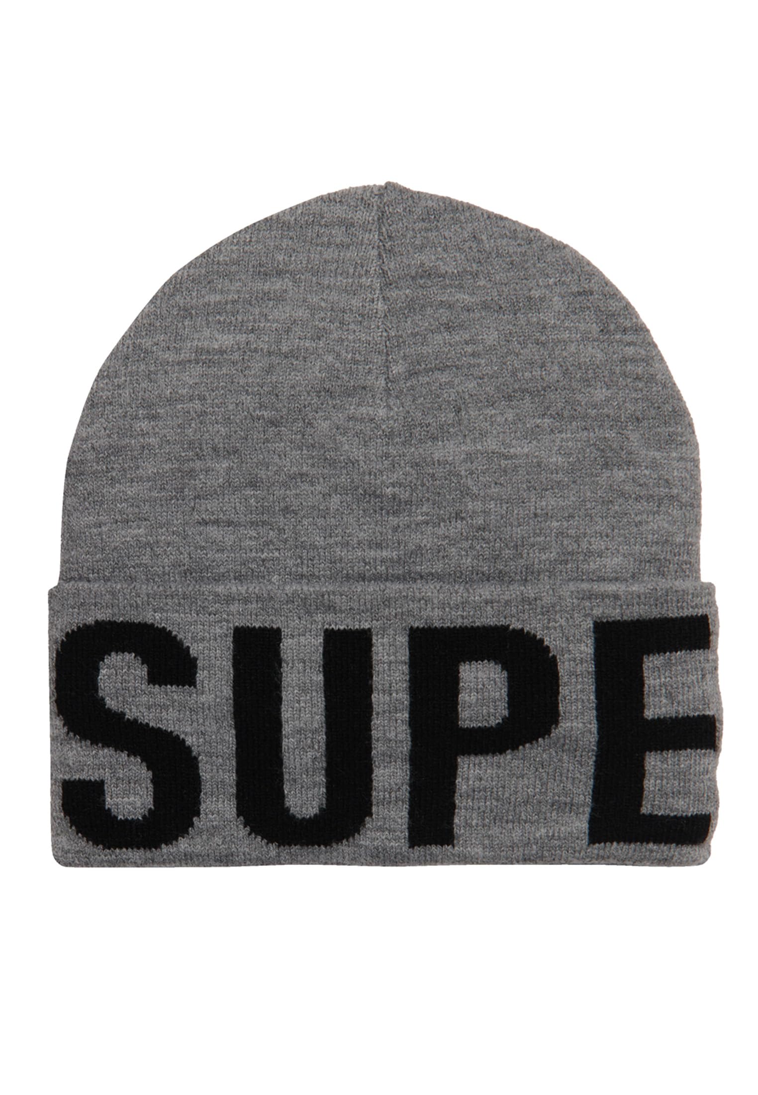 Superdry Knitted Beanie Hat Baseball Cap for Women, Silver, One Size
