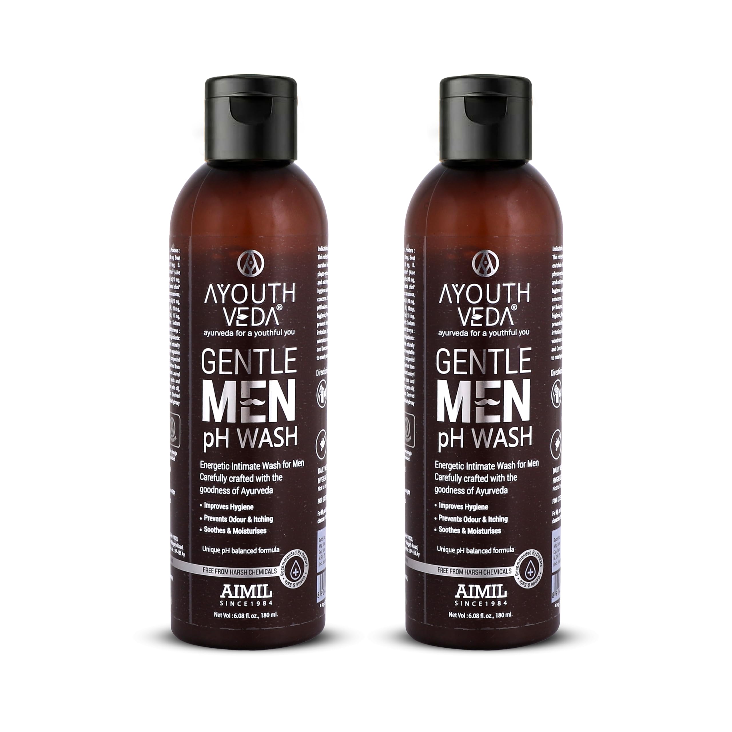 Ayouthveda Gentle Men Ph Wash, Prevents Dryness, Itching, Bad Odour, Best Intimate Wash for Men, Natural Ph Balanced with Germ (Pack of 2, 180Ml)-image-7