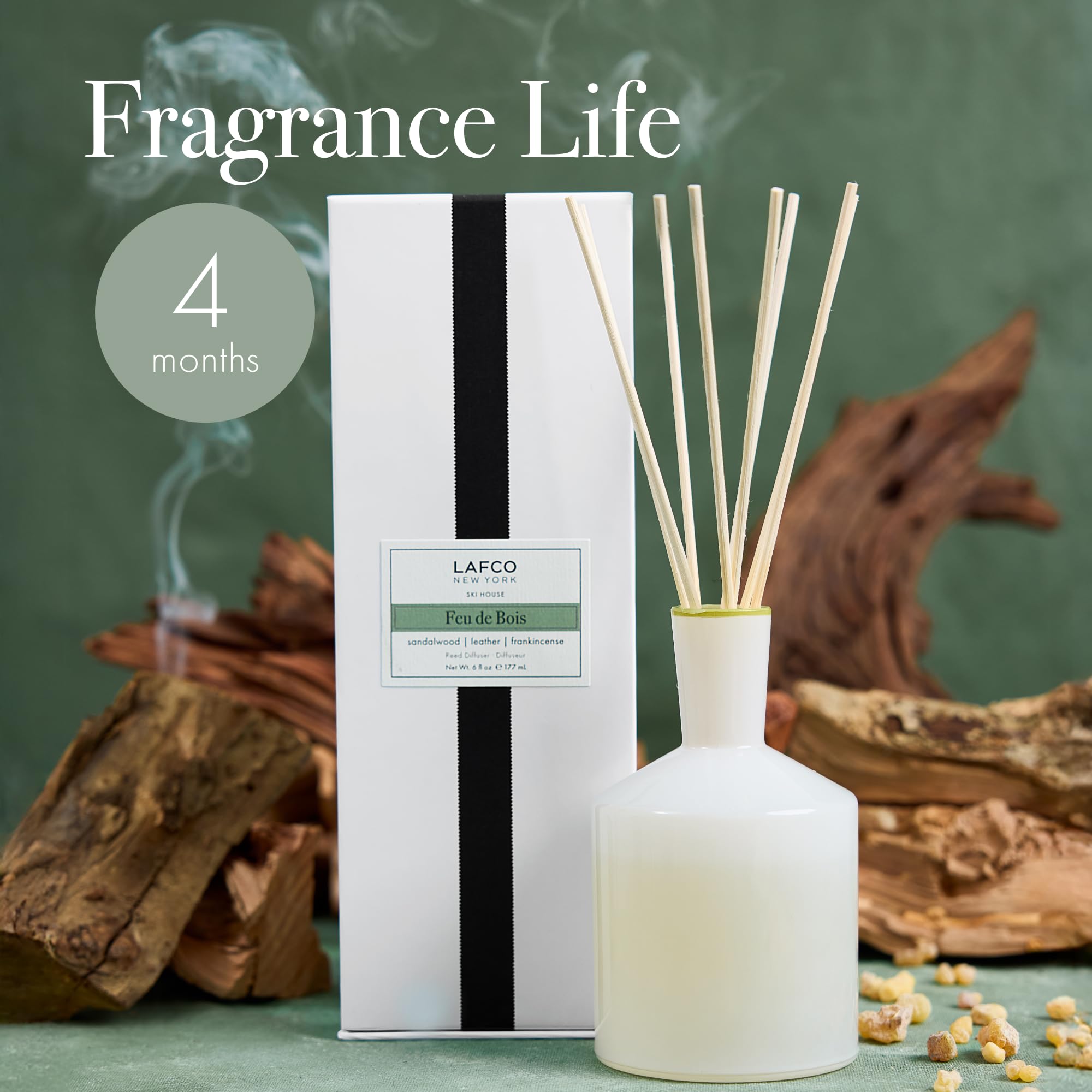 Amazon.com: LAFCO New York Classic Reed Diffuser, Feu de Bois - 6