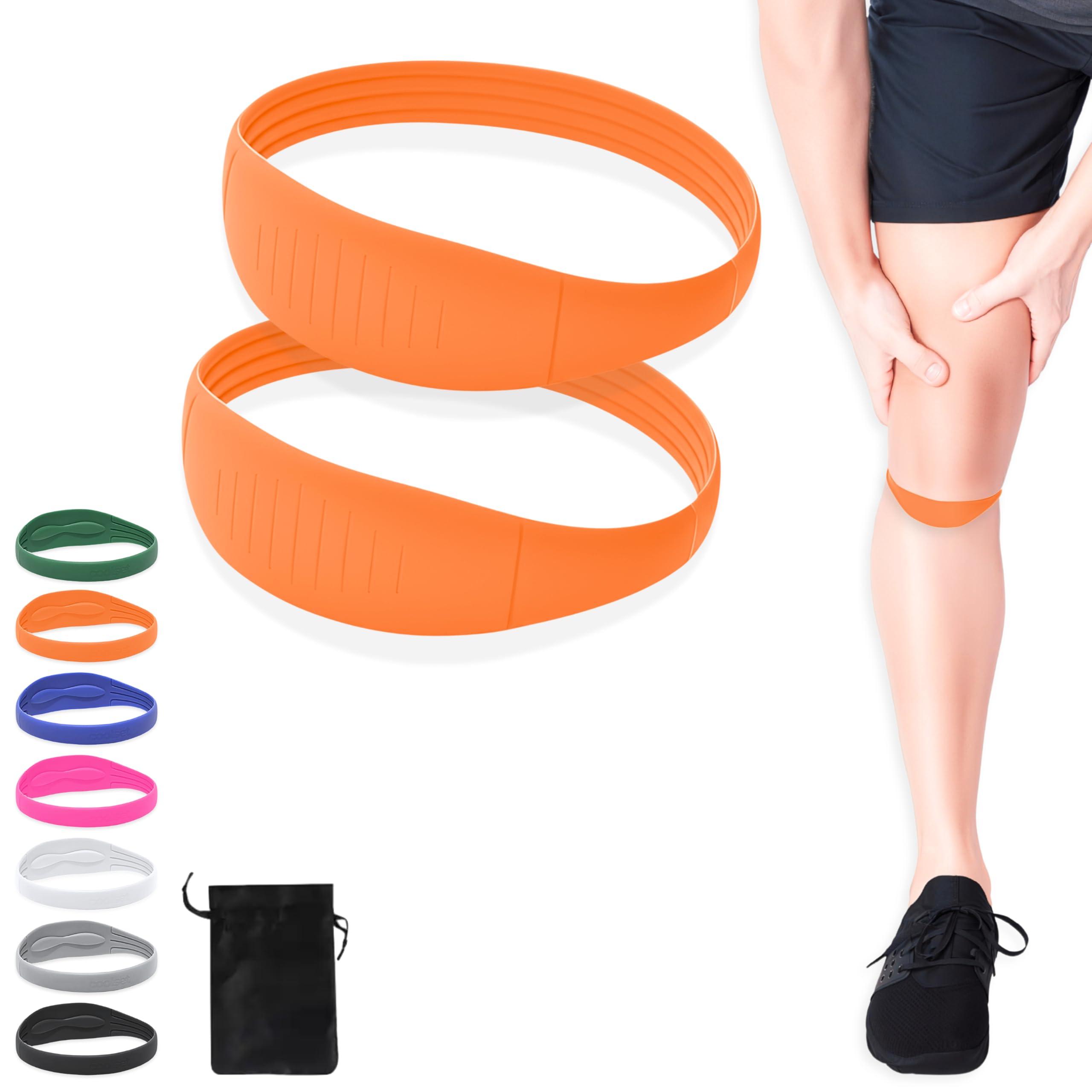 COOLSET Patella Band Knee Strap - 2 Pack Patellar Tendon Support Strap for Knee Pain Relief - Non-Slip Knee Brace for Jumper’s Knee, Tendonitis,
