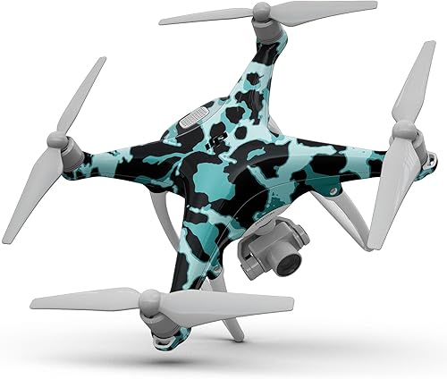 Miniatura 10 de DesignSkinz - Compatible con Drone DJI Phantom 4 Pro - Vinilo protector resistente a los arañazos - Plumas cepilladas coloridas y vibrantes